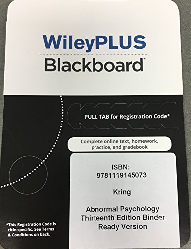 Imagen de archivo de Abnormal Psychology Thirteenth Edtion WileyPlus Access Code a la venta por A Team Books