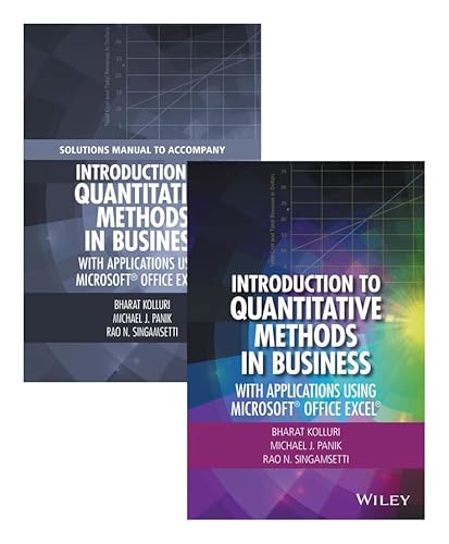 Stock image for Introduction to Quantitative Methods in Business: With Applications Using Microsoft Office Excel Set for sale by Books Puddle