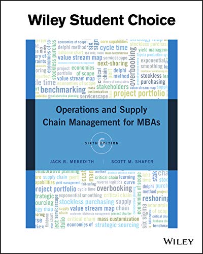 Beispielbild fr Operations and Supply Chain Management for MBAs zum Verkauf von SecondSale