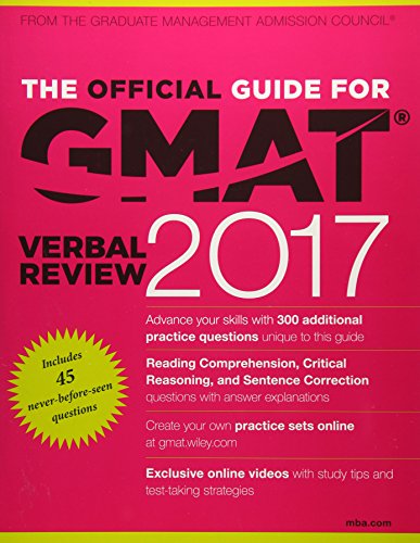 Beispielbild fr The Official Guide for GMAT Verbal Review 2017 with Online Question Bank and Exclusive Video zum Verkauf von BooksRun