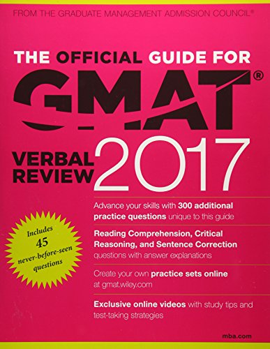 Stock image for The Official Guide for GMAT Verbal Review 2017 with Online Question Bank and Exclusive Video for sale by SecondSale