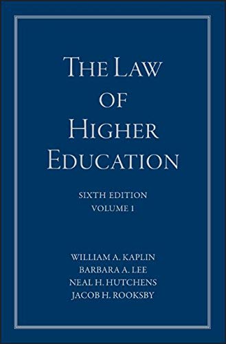 Beispielbild fr LAW OF HIGHER EDUCATION VOLUME 1 A COMPR zum Verkauf von HPB-Red