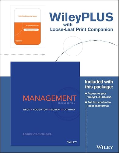 Beispielbild fr Management, 2e WileyPLUS with Loose-leaf Print Companion zum Verkauf von SecondSale