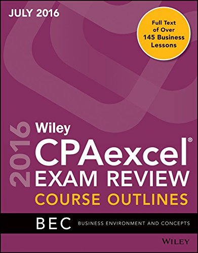 Stock image for Wiley CPAexcel Review Course Outlines BEC 2016 for sale by Better World Books