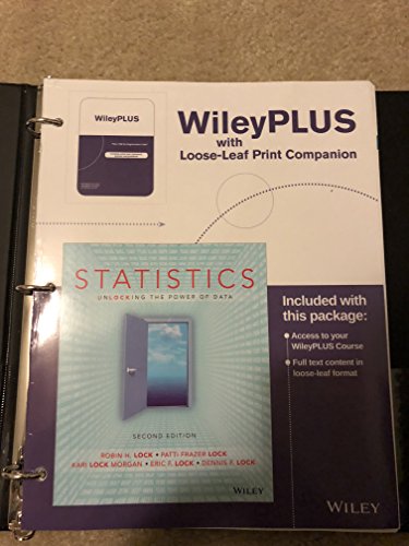 Imagen de archivo de Statistics: Unlocking the Power of Data, 2e WileyPLUS Registration Card + Loose-leaf Print Companion a la venta por HPB-Red