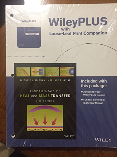 Imagen de archivo de Fundamentals of Heat and Mass Transfer, Eigth Edition Loose-leaf Print Companion a la venta por HPB-Red