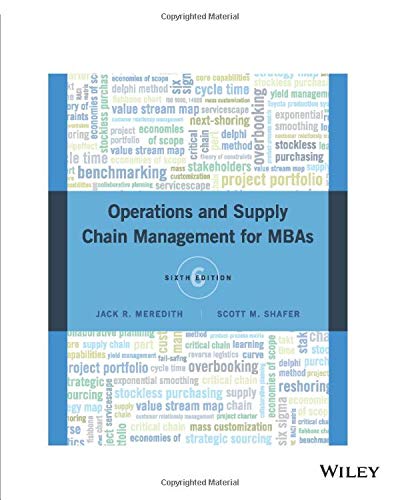 9781119355328: Operations and Supply Chain Management for MBAs, 6th Edition
