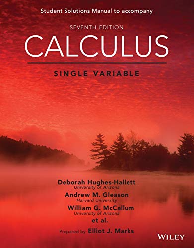 Beispielbild fr Calculus: Single Variable, 7e Student Solutions Manual zum Verkauf von Better World Books