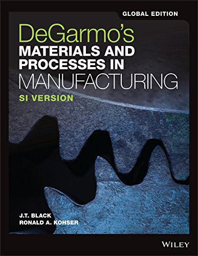 Stock image for Degarmo's Materials and Processes in Manufacturing for sale by Books Puddle