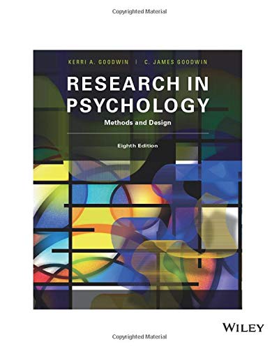 Stock image for Research in Psychology: Methods and Design, 8th Edition: Methods and Design for sale by BooksRun