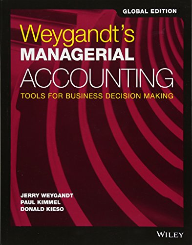 Imagen de archivo de Weygandt's Managerial Accounting: Tools for Business Decision Making a la venta por medimops