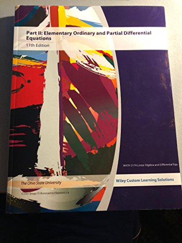 Imagen de archivo de Part II: Elementary Differential Equations and Boundary Value Problems, 11th edition for OSU a la venta por HPB-Red