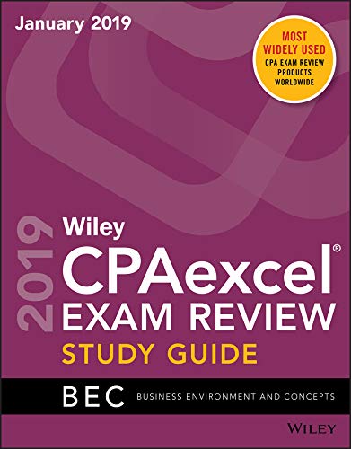 Stock image for Wiley CPAexcel Exam Review 2019 Study Guide BEC Business Environment and Concepts for sale by Decluttr