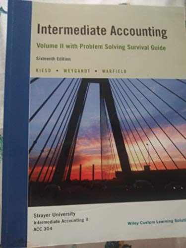 Imagen de archivo de Intermediate Accounting Volume II with Problem Solving Survival Guide a la venta por BookHolders