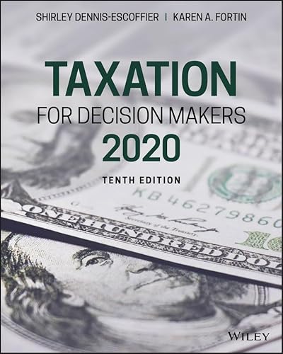 Beispielbild fr Taxation for Decision Makers, 2020 zum Verkauf von BooksRun