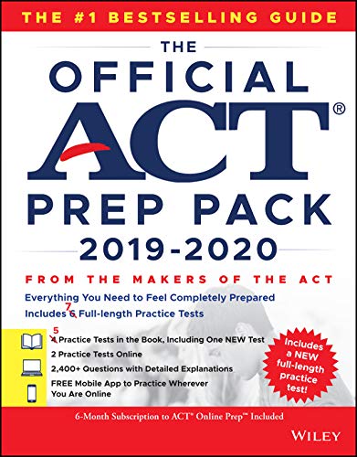 

The Official ACT Prep Pack 2019-2020 with 7 Full Practice Tests, (5 in Official ACT Prep Guide + 2 Online)