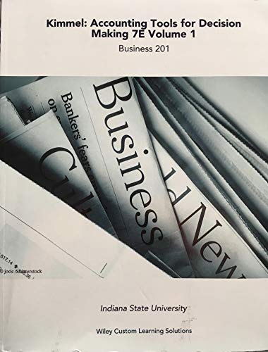 Imagen de archivo de Kimmel: Accounting Tools For Decision Making 7E Volume 1 (Business 201) a la venta por ThriftBooks-Dallas