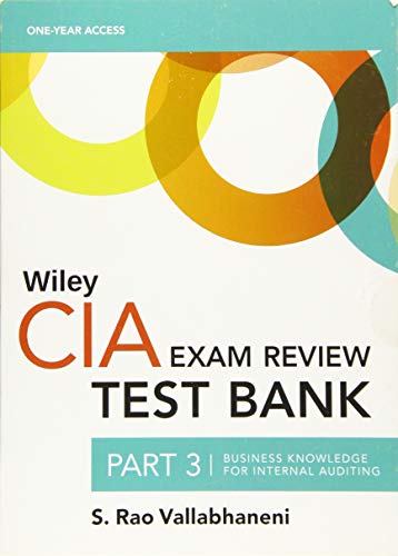 Beispielbild fr Wiley CIA Test Bank 2020. Part 3 Business Knowledge for Internal Auditing zum Verkauf von Blackwell's