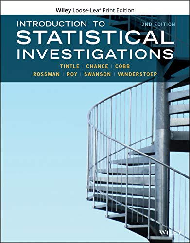 Beispielbild fr Introduction to Statistical Investigations zum Verkauf von BooksRun