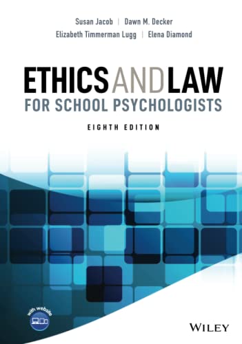 Beispielbild fr Ethics and Law for School Psychologists zum Verkauf von Blackwell's