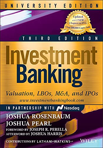 Imagen de archivo de Investment Banking: Valuation, LBOs, M&A, and IPOs, University Edition (Wiley Finance) a la venta por SecondSale