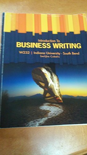 Imagen de archivo de INTRO TO BUSINESS WRITING >C< a la venta por Better World Books