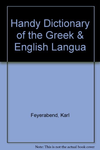Imagen de archivo de Handy Dictionary Of The Greek And English Languages a la venta por Wonder Book