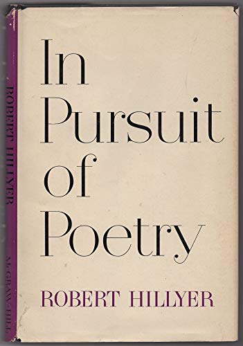 Imagen de archivo de In Pursuit of Poetry a la venta por Better World Books