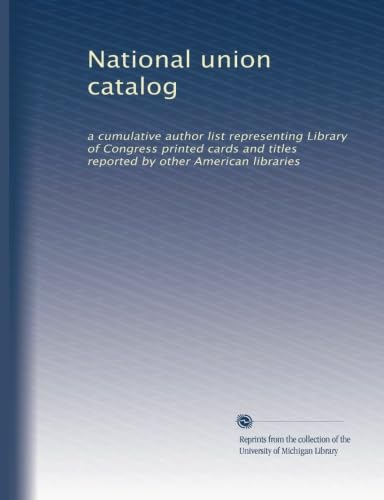 9781125220856: National union catalog (1968-1972 v.84): a cumulative author list representing Library of Congress printed cards and titles reported by other American libraries