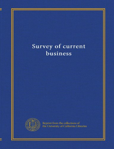 Imagen de archivo de Survey of current business a la venta por Colewood Books