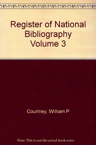 Imagen de archivo de Register of National Bibliography Volume 3 a la venta por Dunaway Books