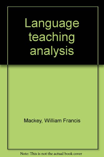 Stock image for Language Teaching Analysis for sale by G. & J. CHESTERS