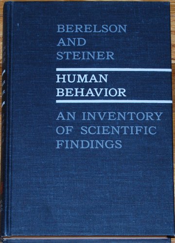 Beispielbild fr Human Behavior an Inventory of Scientific Findings zum Verkauf von Mythos Center Books
