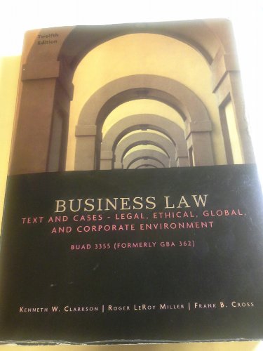 Stock image for BUSINESS LAW:TEXTS+CASES.>CU for sale by HPB-Red
