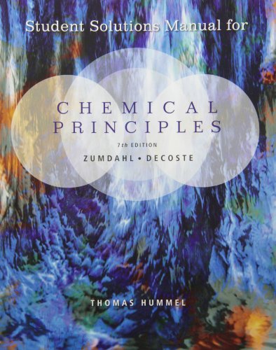 Imagen de archivo de Student Solutions Manual for Zumdahl/DeCoste's Chemical Principles, 7th a la venta por HPB-Red