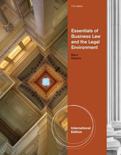 Stock image for ESSENTIALS OF BUSINESS LAW AND THE LEGAL ENVIRONMENT 11TH EDITION for sale by Basi6 International