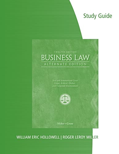 9781133188674: Business Law: Alternate Edition: Text and Summarized Cases Legal, Ethical, Global, and Corporate Environment