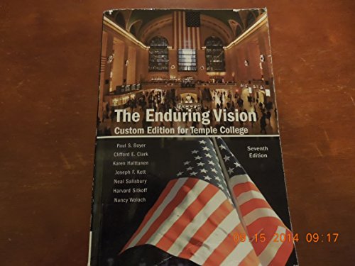 Beispielbild fr The Enduring Vision (The Enduring Vision, "Custom Edition For Temple College") zum Verkauf von HPB-Red