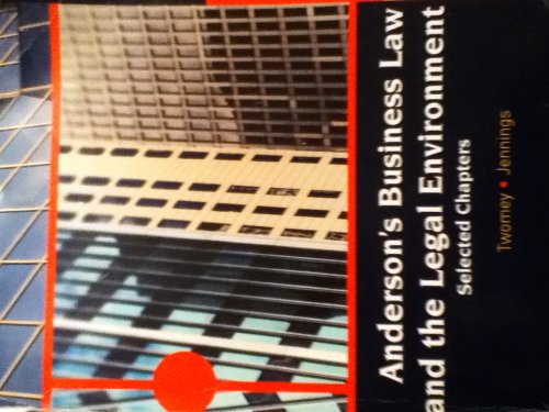 Beispielbild fr Anderson's Business Law and the Legal Environment (Selected Chapters) zum Verkauf von HPB-Red