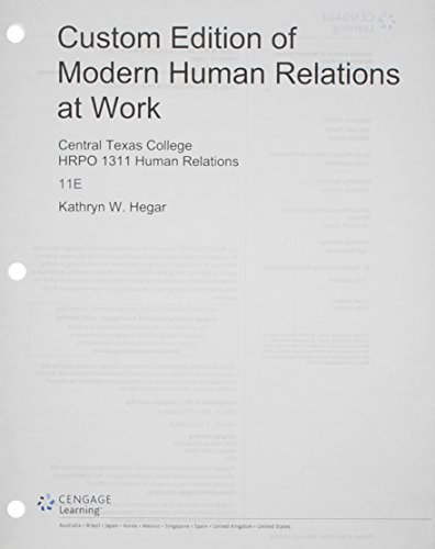 9781133262091: Custom Edition of Modern Human Relations at Work