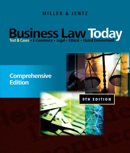 Bundle: Business Law Today: Comprehensive, 9th + Business Law CourseMate with eBook Printed Access Card (9781133295419) by Miller, Roger LeRoy; Jentz, Gaylord A.