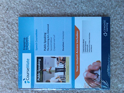 9781133307808: CourseMate with SpeechBuilder Express™ 3.0, SpeechStudio 2.0, InfoTrac Printed Access Card for Coopman/Lull’s Public Speaking: The Evolving Art, Enhanced, 2nd