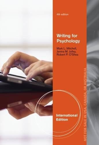 9781133308416: Writing for Psychology, International Edition