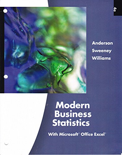 Modern Business Statistics (9781133357230) by Anderson / Sweeney / Williams