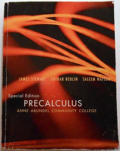 Imagen de archivo de Precalculus Special Custom Edition for Anne Arundel Community College a la venta por ThriftBooks-Atlanta