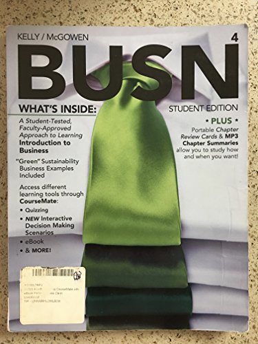 Imagen de archivo de BUSN Student 4th Edition by Kelly/McGowen a la venta por Better World Books