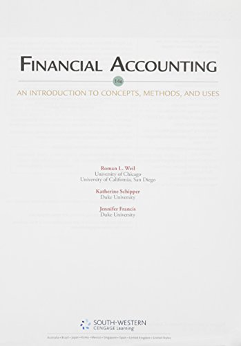 Beispielbild fr Financial Accounting: An Introduction to Concepts, Methods and Uses zum Verkauf von BooksRun