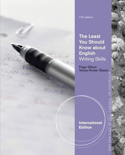 Stock image for The Least You Should Know About English: Writing Skills, Form B, International Edition for sale by Mispah books