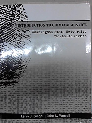 Stock image for Introduction to Criminal Justice. Washington State for sale by ThriftBooks-Dallas