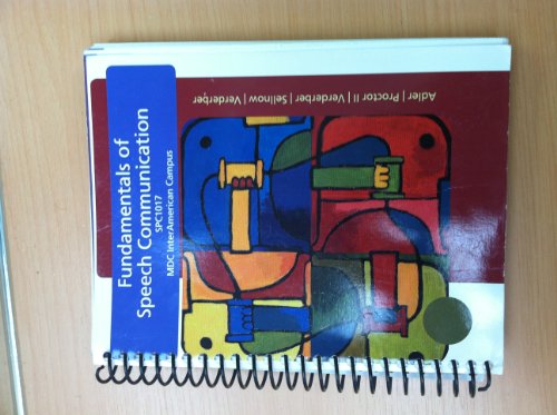 Fundamentals of Speech Communication SPC 1017 MDC InterAmerican Campus (9781133441700) by Verderber Adler, Proctor II, Verderber, Sellnow